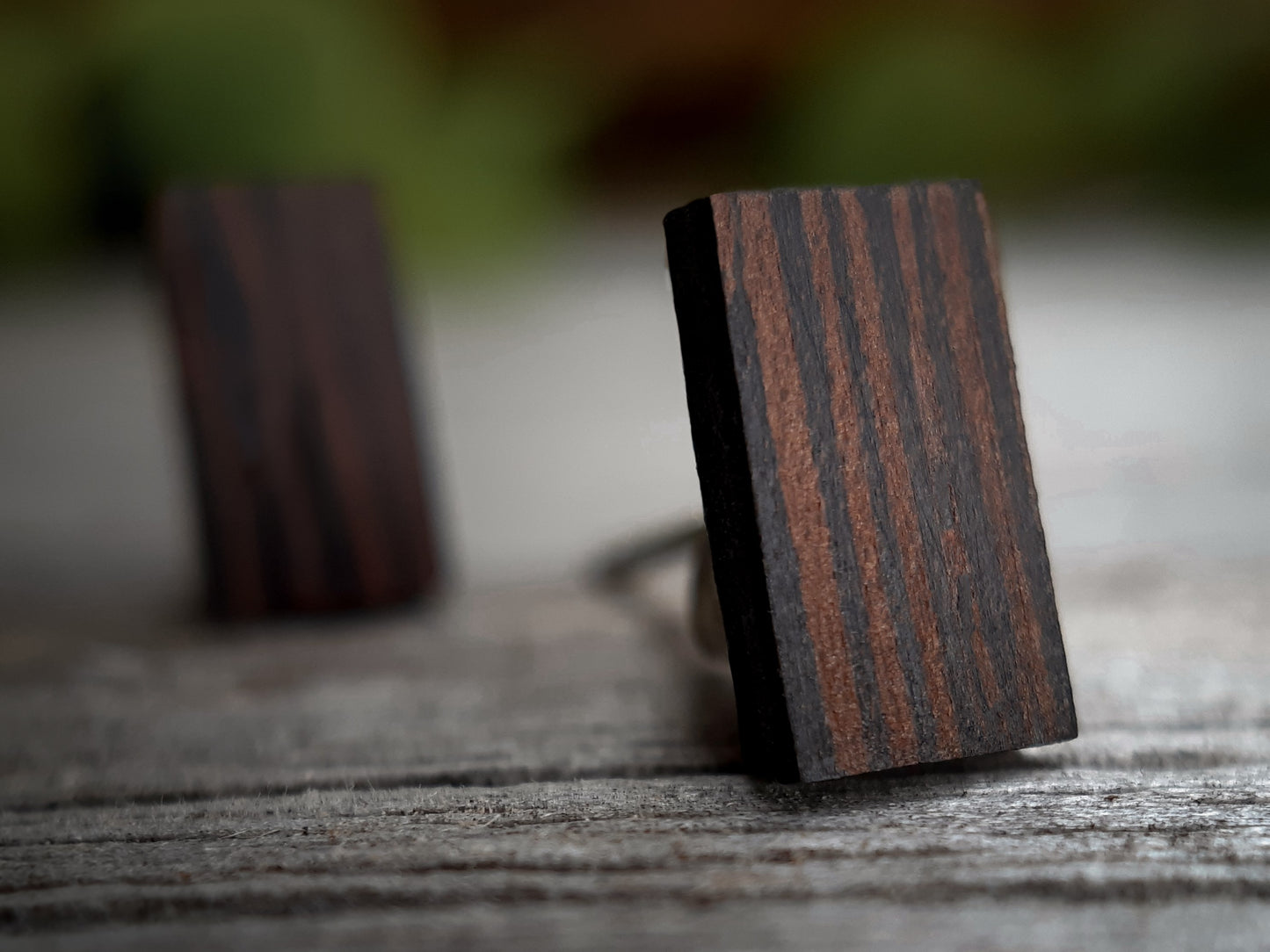 Houten Oorknopjes | Rechthoek | Wengé