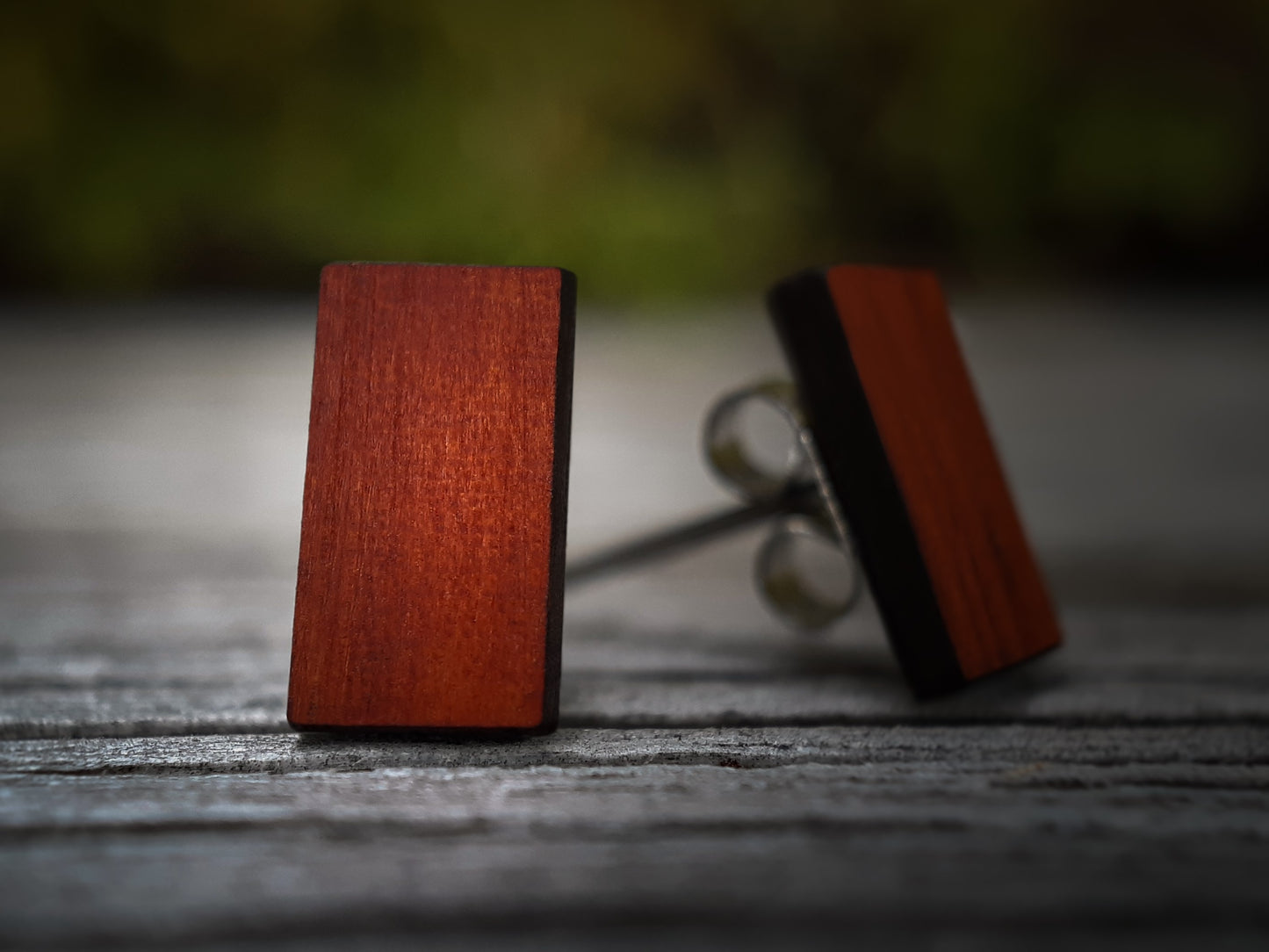 Houten Oorknopjes | Rechthoek | Padoek