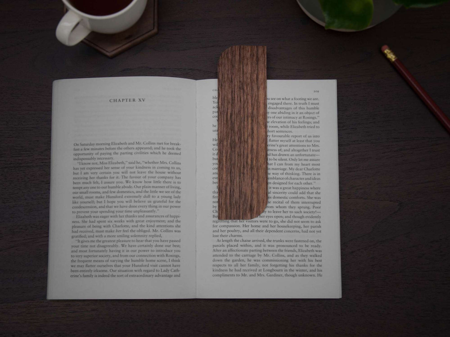 Houten Boekenlegger | Wave | Notenhout