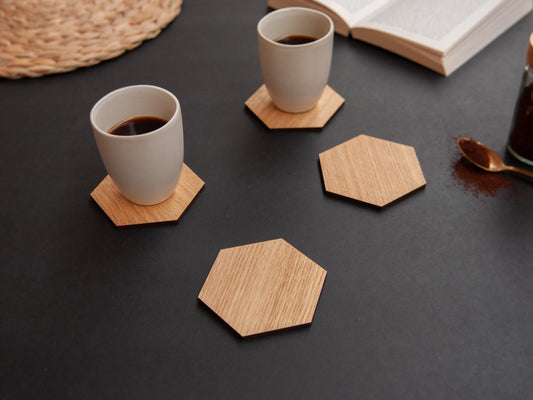 Houten Onderzetters | Hexagon | Eiken