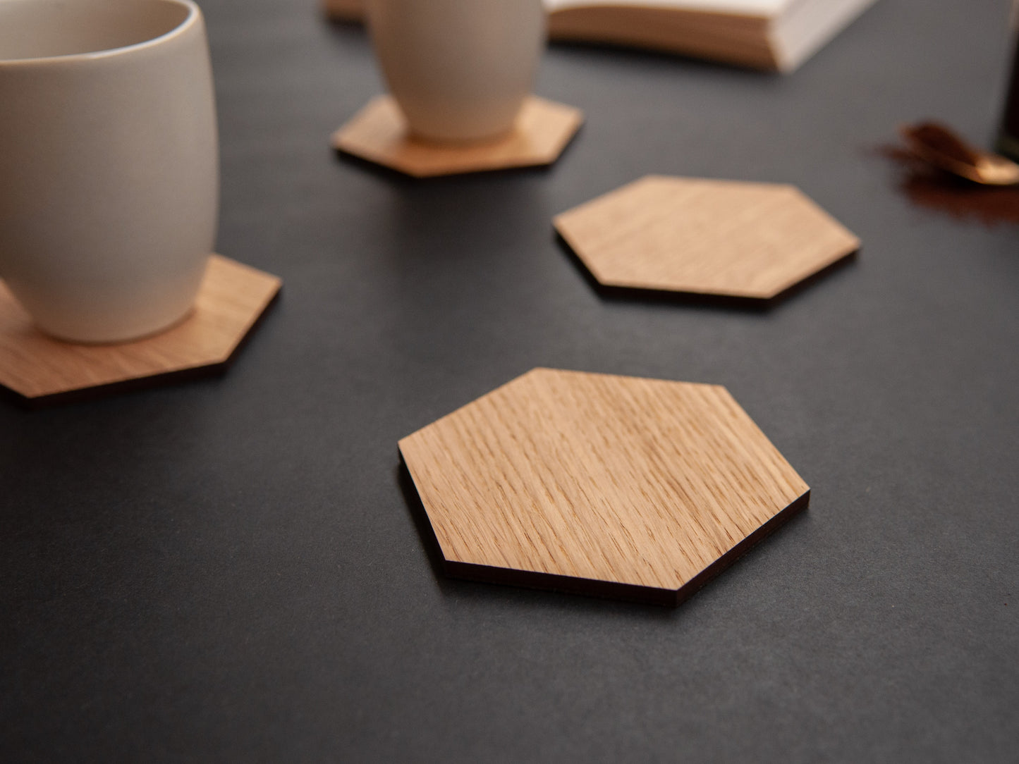 Houten Onderzetters | Hexagon | Eiken