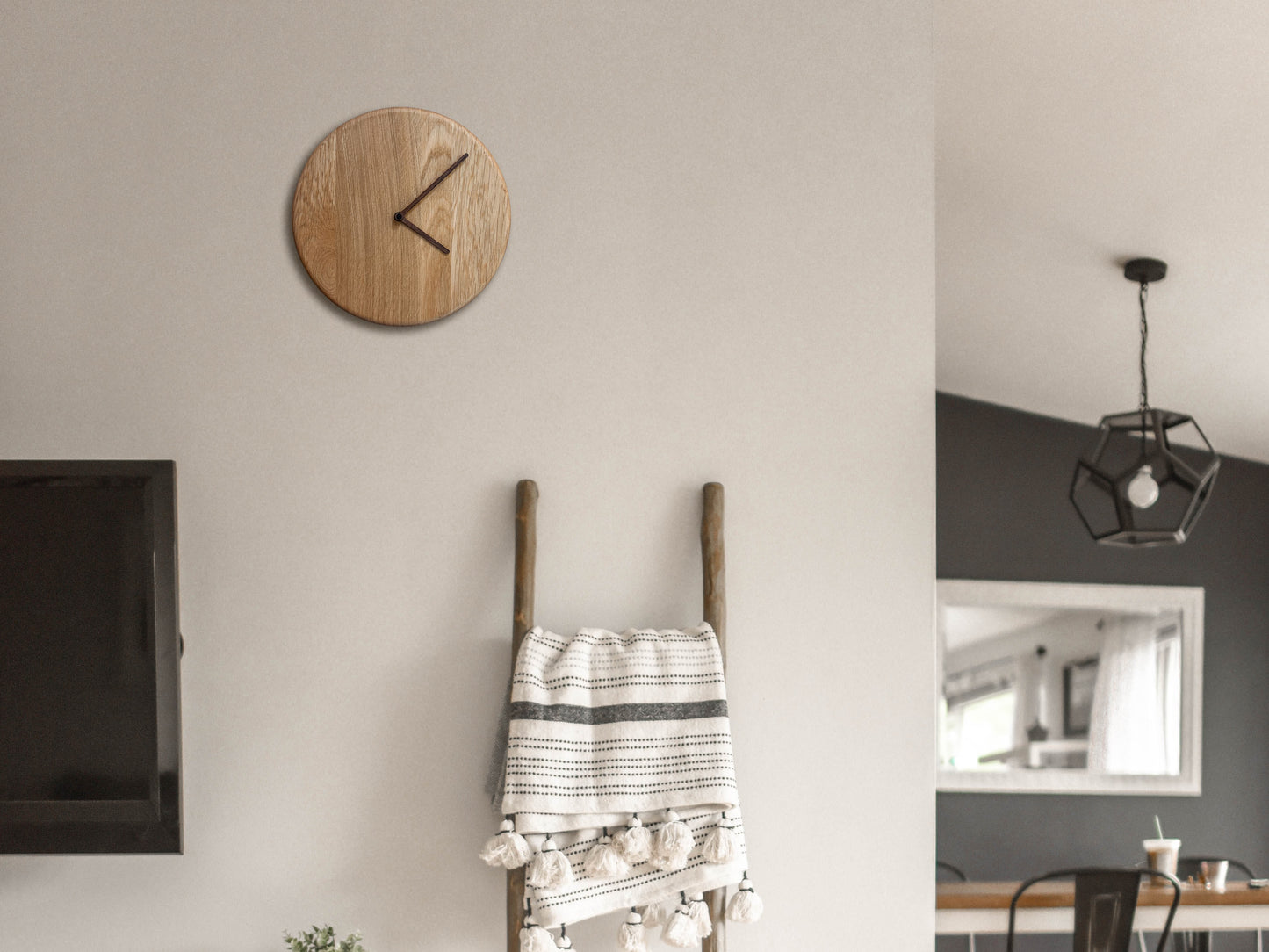 Houten Klok Minimalist | Massief Eiken | Naturel