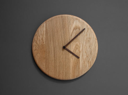 Houten Klok Minimalist | Massief Eiken | Naturel